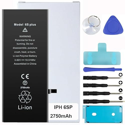 Battery Kit for iPhones Includes Waterproof Sticker, Battery Stickers, MAGNETIC Tools【12 Month Warranty】 (iPhone 6S Plus)