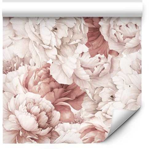 murando - Vlies Tapete Deko Panel Fototapete Blumen Wanddeko 10 m Tapetenrolle Mustertapete Wandtapete modern design Dekoration - Pfingstrosen Natur Botanik b-B-10088-j-a