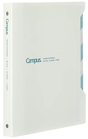 Kokuyo Campus Slide Binder with 5 Tab Dividers, Middle Type, B5, 26 Holes, Up to 100 Sheets, White, Japan Import (RU-P337W)