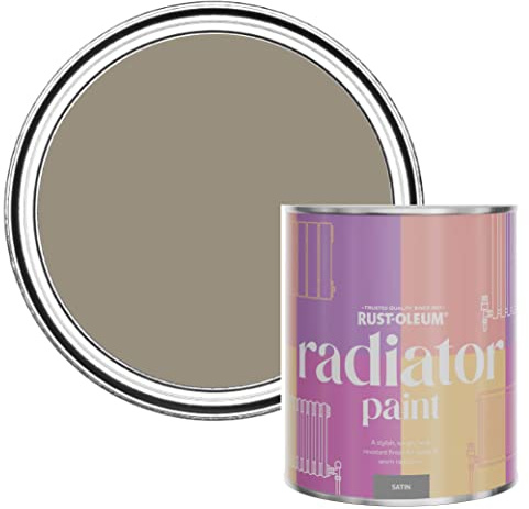 Rust-Oleum, braun Heizkörperfarbe, hitzebeständig, geruchsarm in Seidenglanz Finish - Kakao 750ML