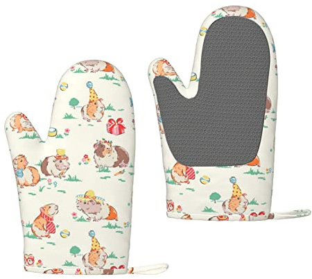 Guinea Pig Oven Gloves, Silicone Insulated Oven Gloves, Microwave Oven Baking Cooking Barbecue