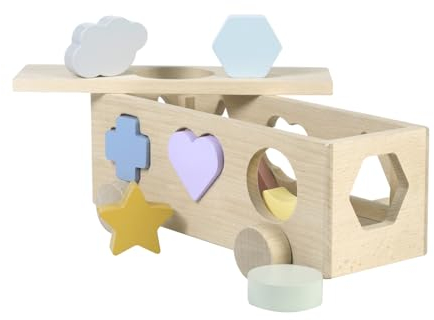 Kindsgut Steckwürfel Auto aus Holz, Förderung der Motorik für Kleinkinder, pädagogisches Lernspielzeug im schönen Unisex Design, 10 x 16 x 10 cm