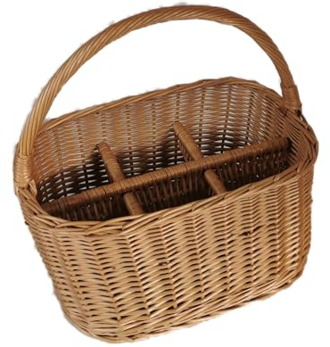 Flaschenkorb aus Weide 6 Flaschen Braun 38x29x37 cm