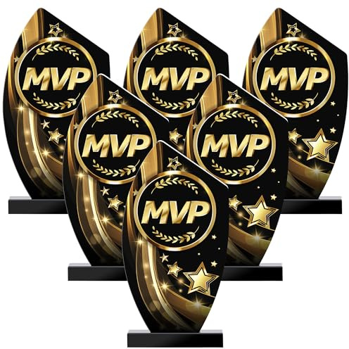 Loetere MVP Champion Trophy Award 5-7 Inches Acrylic Most Valuable Player Champion Trophy MVP Medal Champion Prize Cup for Football Basketball Soccer Softball Team