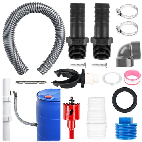 Regenwassersammler,Regenwassersammler für 70-110mm Fallrohr,Regentonne Anschluss Fallrohr,Regensammler Speedy Regentonnen Anschluss mit Montagezubehör