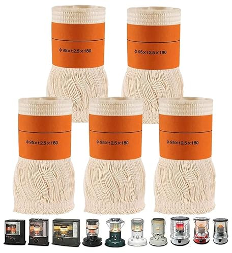 Docht für Petroleumofen für Außen oder innen, Dochte für Petroleum Heizung Kerosin Heizer, Ersatzdocht Petroleum Heizung für Petroleumheizer Heizstrahler (5 Stücke)