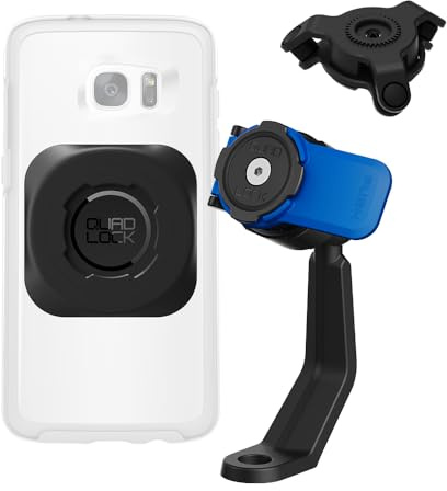 Quad Lock Motorcycle Mirror Stem Phone Mount Kit with Vibration Dampener and MAG Universal Adaptor