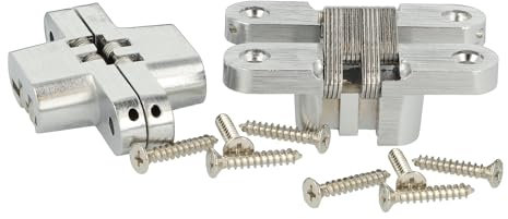 SOTECH 1 coppia di cerniere fresate VICI 70 x 16 mm angolo di apertura 180° Cerniera per porte con braccio in acciaio inox, cerniera a vite per porte di mobili