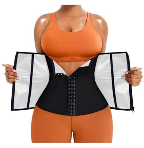 GOOPEEG Bauchweggürtel Stretch Hose Taillentrainer, Trimmer-Korsett, Gewichtsverlust, Bauchwickel, Trainingsgürtel, Schweiß-Bauchband, Sportgürtel Bauchweg Mieder(Silver,XXL)