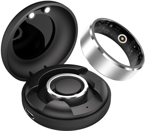 findtime Smartring Smart Ring Android iOS Fitness Ring Tracker Smartringe für Herren Damen Pulsmesser Schrittzähler Schlaftracker Smart Ring Silber Gold Aktivitätstracker Ring Fitnesstracker