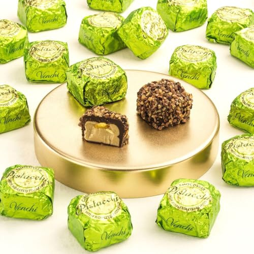 Chocoviarr Pistacchio 1 kg, Cioccolatini Ripieni di Pistacchi e Nocciole IGP, Ricoperti di Cioccolato Fondente