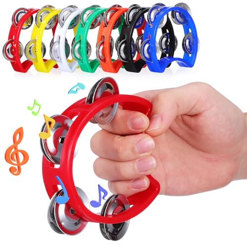 Toyvian 7stücke Teiliges Junge Mädchen-Tamburin Handheld Percussion-Instrument Mit Glöckchen Für Partys Spiele Und Musikunterricht Aus Sicherem Bunten Farben
