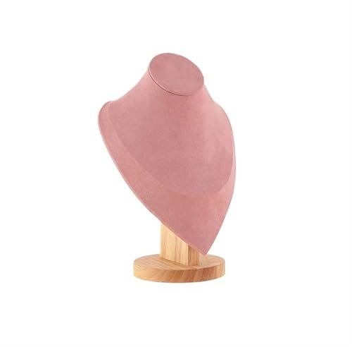 WLIHDB Schmuckbüste 1pc Holz Mannequin Büste Halskette Display Stand Porträt Modell Hals Anhänger Schmuck Lagerung Rack Halter Fenster Schaufenster Requisiten Samt Schmuckständer Für Halsketten(M)