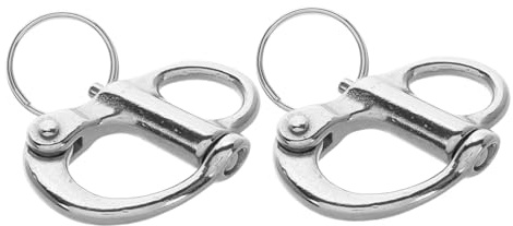YARNOW 2 Grilletes Ligeros de Liberación Rápida de Acero Inoxidable y Versátiles para Uso Náutico en Exteriores E Interiores, Accesorios para Barco y Pesca