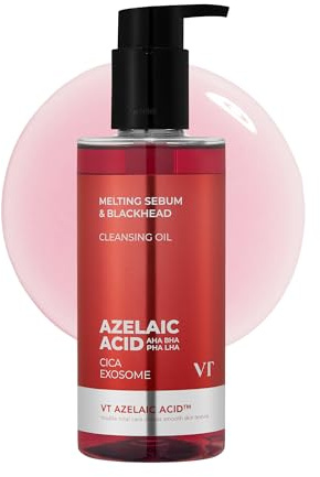 VT COSMETICS Azelainsäure-Reinigungsöl, entfernt SPF und Talg, wässrige Textur, Pflege von Mitessern, 200 ml