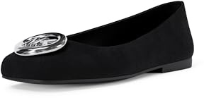 Michael Kors Women's Milan Flex Ballet Flat, Black/Suede, 7.5