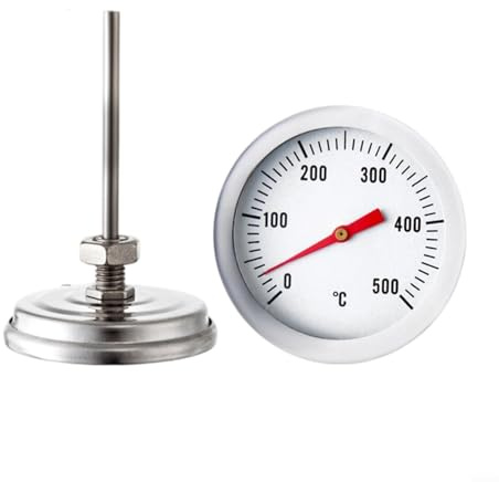 Sandyseptember Stainless Steel Oven Thermometer, Heat Resistant Temperature Sensor, 500 Degree Range for Wood Fired, Stone Oven