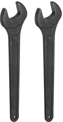 QUARKZMAN 2 Piezas Llave De Boca Fija Simple 21mm Negro | Llave De Boca Abierta De Acero Al Carbón Grueso, Para Reparación Automotriz Y Ensamblaje De Muebles