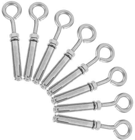 NUOBESTY Pernos de Expansión Gancho de Acero Inoxidable M6 Juego de 8 Unidades Anclajes de Pared de Hormigón de Alta Resistencia para Fijación de Tapas de Alcantarillas y Rejillas
