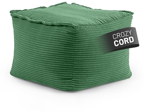Lumaland Modular Sitzsack Hocker Cord 140 L für Modulares Sofa | ideales Match mit Sessel | EPS Perlen Bean Bag Pouf mit Füllung | Indoor Lounge Sitzkissen waschbar für Wohnzimmer, Schlafzimmer & Co.