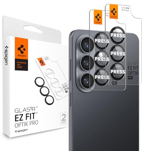 Spigen EZ Fit Optik Pro Kameraschutz [2 Stück] für Samsung Galaxy S26 | Schwarz, Individuelle Kameraprotektion, inkl. Installationskit, Hochauflösend, Kratzfest, 9H Härte Folie
