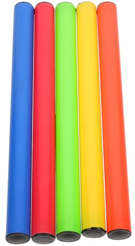 DOITOOL Lot de 5 Bâtons de Relais Légers en Plastique Colorés pour Courses Scolaires et Compétitions D'athlétisme, Antidérapants et Sécurisés pour Garçon et Filles et Adultes