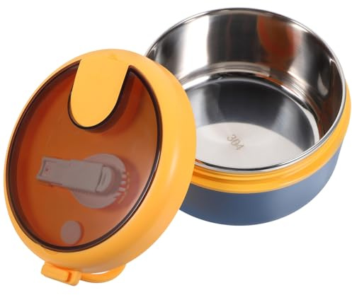ELEOUTI Zuppiera Termica in Acciaio Inossidabile da 900ml con Cucchiaio Integrato, Contenitore Pranzo Portatile e Sigillato per Ufficio e Picnic