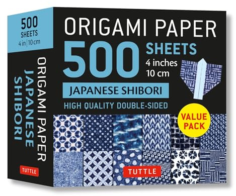 Origami Paper 500 Sheets Japanese Shibori 4 (10 CM): Tuttle Origami Paper: Double-Sided Origami Sheets Printed with 12 Different Blue & White Patterns