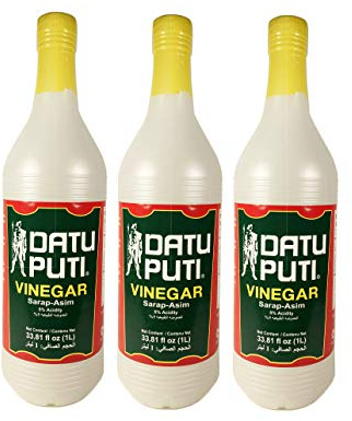 Datu Puti Cane Vinegar Pack of 3 Bottles (1 Liter Ea.