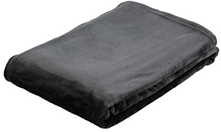 Gözze - Wohn- und Kuscheldecke, Memphis, Hohes Stoffgewicht 300 g/m², 180 x 220 cm - Anthrazit