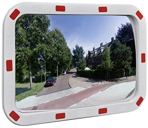 vidaXL Verkehrsspiegel Konvex Viereckig 40×60 cm mit Reflektoren