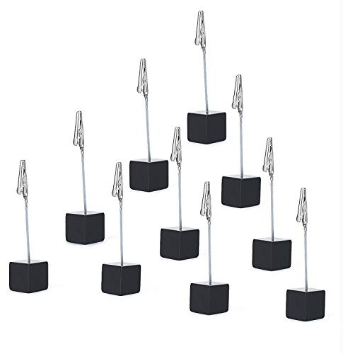 Diealles Foto Titular Base Memo Clip Clip de Papel Nota para el Memorándum de la Oficina, Nombre de la Tabla de la Boda, Cuadros de la Demostración, etc -10pcs (Negro)