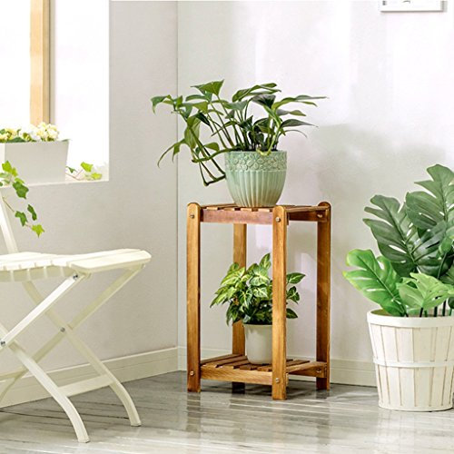 2 rangées fleur en bois/porte-bouteilles/étagère jardin plante pour plante fleur pot étagères support de support bois jardin étagère de rangement pour l'extérieur/bureau d'intérieur bureau balco
