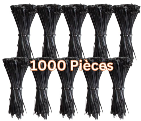 Gocableties Kabelbinder Schwarz 1000 Stück 100 x 2,5 mm UV-beständig | 8,1 kg Zugfestigkeit, kleine Größe, dünn