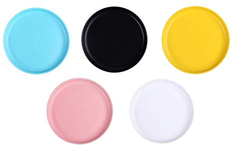 Speiseteller Porzellan Geschirr in Tollen Bunter Farbenmix Runde, Pastateller, Salatteller, für Ihre liebsten Speisen (Teller Bunt),15cm
