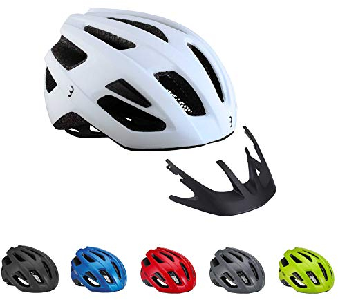 BBB Cycling Unisex-Adult Fahrradhelm Kite 2.0 | Damen und Herren | Abnehmbaren Visier | MTB und Rennrad | BHE-29B | Matt weiß L (58-61cm)