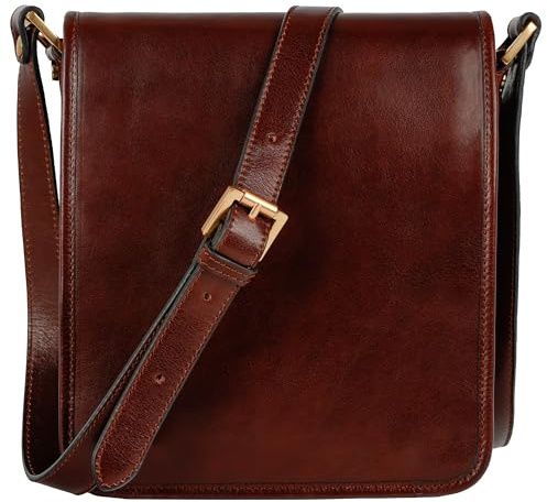 Time Resistance Schultertasche aus Leder Herren - Messenger Bags - Umhängetasche Herren - Elegante Ledertasche - Herren Tasche