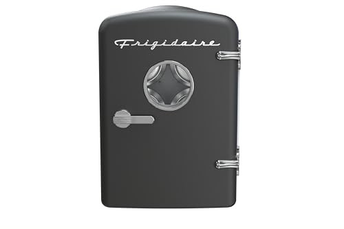 Frigidaire EFMIS171-BLACK Mini réfrigérateur portable rétro idéal pour la maison, le bureau ou la chambre à coucher avec support actif sur le dessus avec poignée