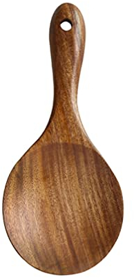 Cabilock Wooden Rice Spoons Natural Wood Rice Paddle Non-Stick Serving Scoop Kitchen Cooker Spatula Cookware Tableware Home Kitchen Accessory