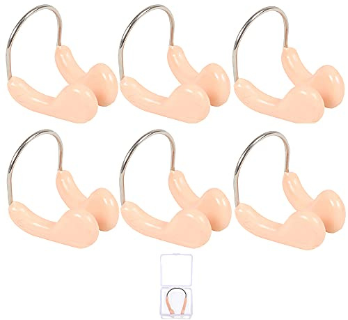 Nose Clip Swimming,6 PCS Nose Plug Nose Clips Protector with Box Swim Nose Protector for Kids Adults Swimming Training Beginners Competitions