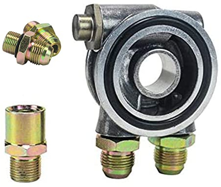 Ölkühler-Filterplatte, AN8-Ölfilter-Adapter, Aluminium-Sandwich-Ölfilter-Kühladapterplatte, Öltemperaturkühler-Teiladapter (AN8+3/4-Zoll-UNF-16)