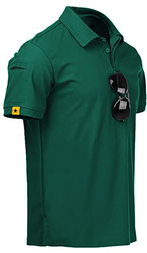 geeksport Poloshirt Herren Kurzarm T-Shirts Männer Golf Polo Shirt Funktions Polohemd Casual Sport Shirt Outdoor Atmungsaktives Sommer Polo