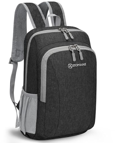 ZOMAKE Kleine Rucksäcke,Mini Tagesrucksack 10l Geeignet Für Kinder Herren Damen Leichter Rucksack Für Wandern Skifahren Trekking(Schwarz)