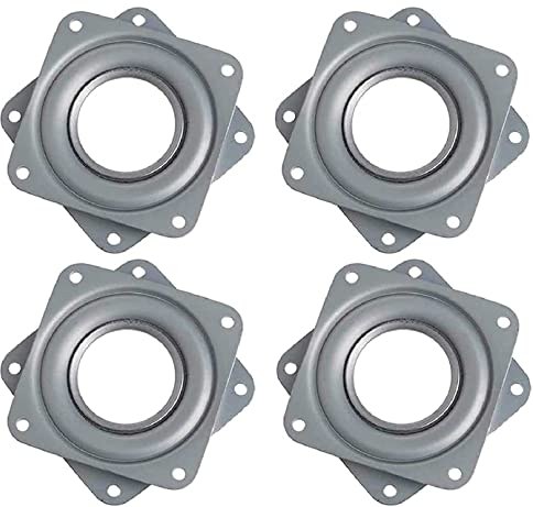 Gamrong Drehteller 4 stück Quadratische Drehplatte Kugellager Drehteller，3 Zoll 360 Grad Drehplatte Drehscheibe Kugellager Drehbare Lazy Susan Quadratische für TV Rack Esstisch Küchen Anzeigen Regal
