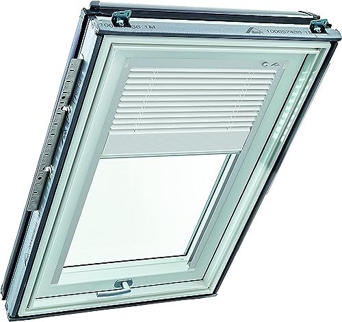 Roto Original Jalousette ZJA Dachfenster - Führungsschiene Silber - Jalousie für Baureihe Designo R6/R8, i8 und Classic K 64/84 - Größe 065/098 | 06/09 - Stofffarbe Weiß