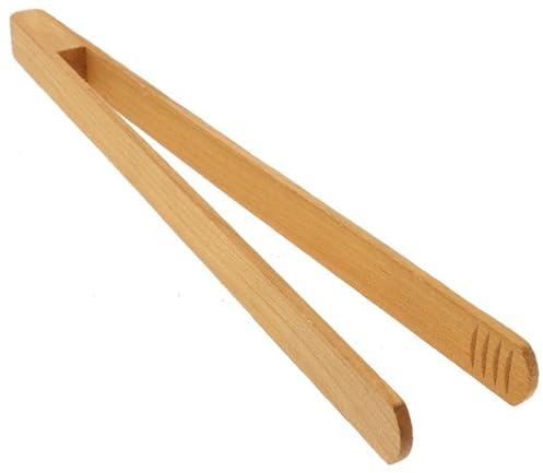 teemando® Pinza per barbecue in pregiato legno di ciliegia, 30 cm, per salsicce, bistecche e verdure