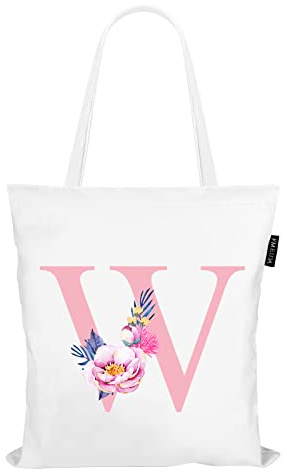 Fmeida Stofftasche Damen Jutetasche Stoffbeutel Bedruckt Jutebeutel Baumwolltasche Canvas Tragetasche Einkaufstasche Lange Henkel Einkaufsbeutel faltbar Einkaufsshopper Tote Bag Aesthetic
