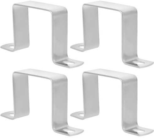 ULTECHNOVO 4Pcs U Shaped Connector Bracket, 2x2 Inch Square Clamp Bracket Clamp, Stainless Steel Heavy Duty Fasten Holder U Tube Clip for Door Closed Bar Holder Strut Channel