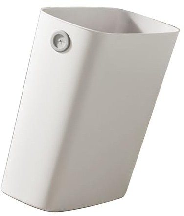 JYCRA Kleiner Mülleimer aus Kunststoff, Schmaler Kleiner Papierkorb, Mülltonne für Badezimmer, Wohnzimmer, Zuhause(Weiß)