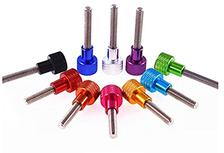 Handdrehschraube, Rändelmuttern, 5 Stück, Aluminium-Rändelschraube M6, Aluminium-Rändelkopf-Rändelschrauben M6, 20 mm, Gold (Farbe: M6, Größe: 40 mm, Silber)(40mm Gold)